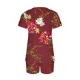 thumbnail image 4 of Cameland Ensemble 2 Pcs pour Femme, Col en V, Manches Courtes, Pyjama de Maison Confortable, Ensemble de Sport, 4 of 4