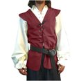 thumbnail image 1 of EGNMCR Débardeurs Homme Homme Rayé Mode Rétro avec Poches à Simple Boutonnage Col en V Débardeurs Hauts Blouse, 1 of 4