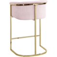 thumbnail image 2 of Meridian Furniture Donatella Tabouret en Velours Rose, 2 of 5