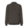 thumbnail image 4 of Liquidation d'Économies d'Été! Veste Bomber de Baseball Zippée à Poches Unie Décontractée pour Femmes, 4 of 5