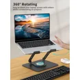 thumbnail image 2 of Laptop Stand with 360° Rotating Base, Ergonomic Computer Riser for Desk, Adjutable Height Muti-Angle, Foldable Laptop Mount, Stable Metal Holder Support 10-15.6" Notebook PC, 2 of 6