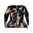 thumbnail image 4 of Robe Fille Imprimé Hibou Manches Longues Mignonne 12 Ans, 4 of 5