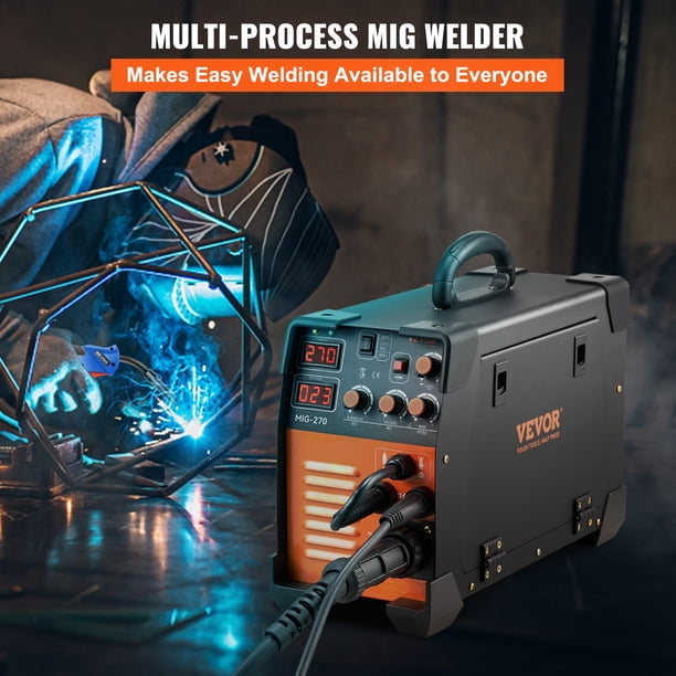 3-in-1 MIG/TIG/Stick Welder – 110V/220V Dual Voltage, 140A Output, LED Display, Synergic IGBT Control – Portable Welding Kit