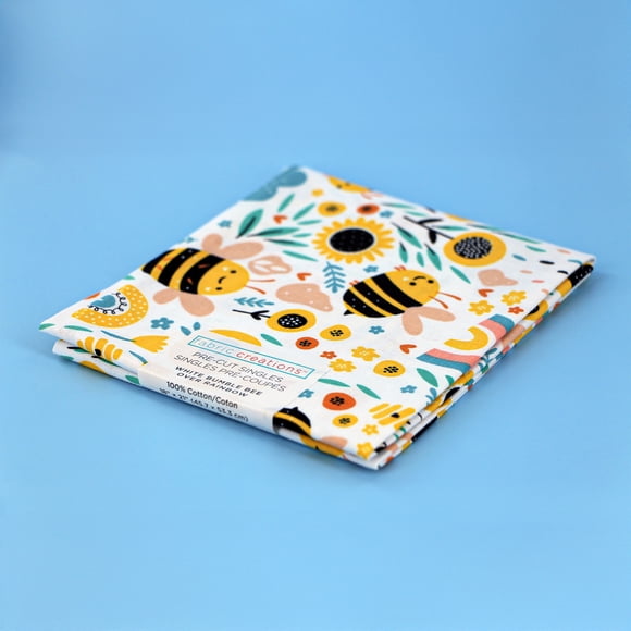 Fabric Creations fat quarter, blanc Little Bee, 45.7 cm (18 in) × 53.3 cm (21 in) (≈45 × 53 cm (20.9 in)), 18x21