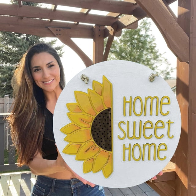 Door Hanging Decorations Sunflower Welcome 3D Door Hanger Funny Door Hanger Farmhouse Door Hanger Rustic Welcome Sign Spring Festival Wooden Hanging Sign