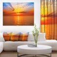thumbnail image 1 of Lever de Soleil sur Mer Orange sous Ciel Bleu - Grande Impression sur Toile, 1 of 3