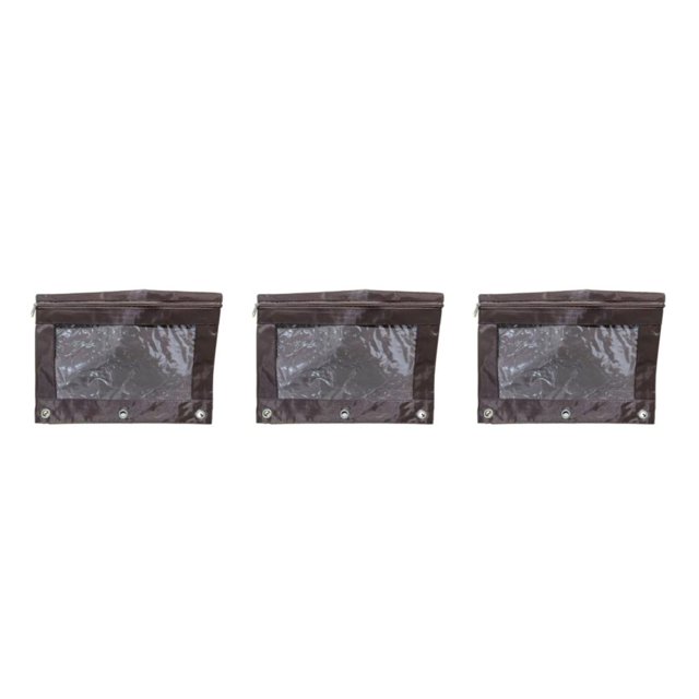 Decodeary Durable Pouch For Organizing Documents In Office Portable Zippered Pouch Brown 3Set