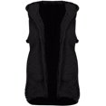 thumbnail image 4 of Veste Sans Manches en PVC pour Femmes, Couleur Unie, avec Poches, Col à Revers, Coupe Ample, Haut, 4 of 6