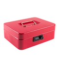 thumbnail image 2 of KYODOLED Large Cash Box with Combination Lock Safe Metal Money Box with Money Tray for Security Lock Box 9.84"x 7.87"x 3.54" Red Large, 2 of 4