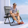 thumbnail image 2 of Costway Chaise Longue Surdimensionnée pour Patio, Fauteuil Inclinable Pliant Robuste, Gris, 2 of 8