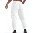 thumbnail image 3 of Men Casual Pants Elastic Waist Drawstring Solid Color Textured Trousers Lightweight Daily Long Pant with Pockets White XL, 3 of 8