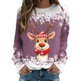 thumbnail image 1 of Chandails pour Femmes Veste de Noël pour Femmes Adolescentes Filles Manches Longues Chandails Amples Femmes Chandail à Col Rond Mignon Renne Ensemble de Tenue Confortable Femmes Chandails Graphiques de Noël, 1 of 4