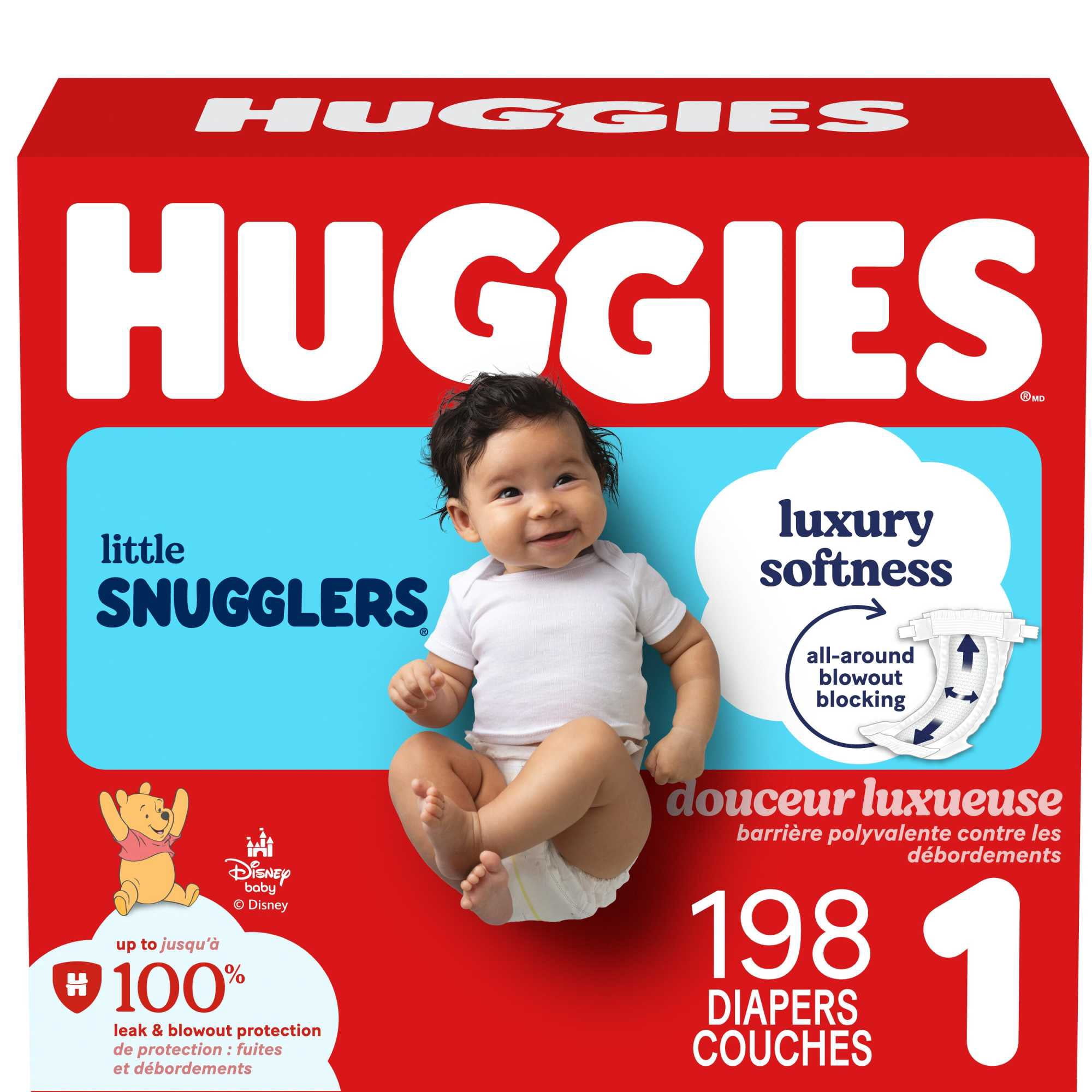 Huggies Little Snugglers Baby Diapers, Newborn (up to 10 lbs), 84 Ct