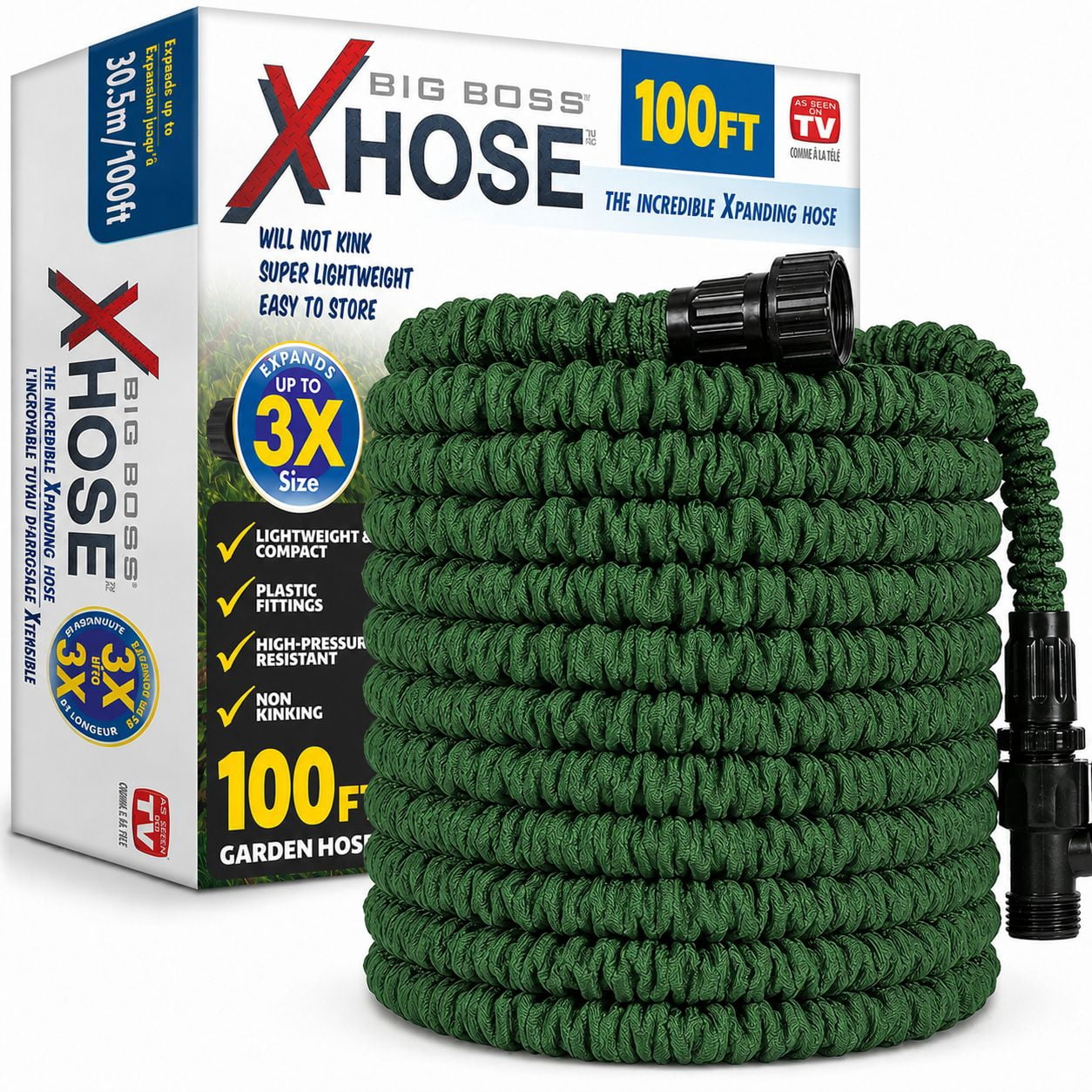 Xhose Garden Hose Expandable Garden Hose 100' ft Heavy Duty & Flexible Lightweight Water Hose