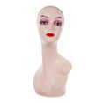 thumbnail image 1 of HILABEE Female Bald Mannequin Head 19inch Stable Base Manikin Display Model for Hats Pink with Shoulder, 1 of 7