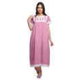 thumbnail image 1 of Moomaya Chemise de Nuit Maxi Boutonnée à Manches Courtes Imprimée pour Femmes en Coton, 1 of 5