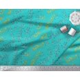 thumbnail image 1 of Soimoi Green Poly Georgette Fabric Flower Leaves Printed Craft Fabric by the Yard 42 Inch Wide, 1 of 2