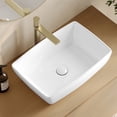 thumbnail image 2 of Stylish Vessel 19"Wx 13 ⅜"D White Porcelain Rectangular Bathroom Sink P-220, 2 of 11