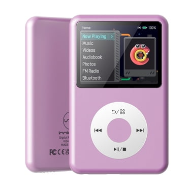 Innioasis 64GB Mp3 Player with Bluetooth, 2.4" Portable Mini HiFi Digital Music Player with FM Radio Audiobook Mp3 2026 Nice Gift(Purple)