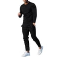 thumbnail image 2 of TIMIFIS Men's Tracksuit 2 Piece Sweatsuit Workout Long Sleeve Solid Color Suit Round Neck Long Sleeve T-Shirt Trousers Tight Two Piece SetFall, 2 of 5