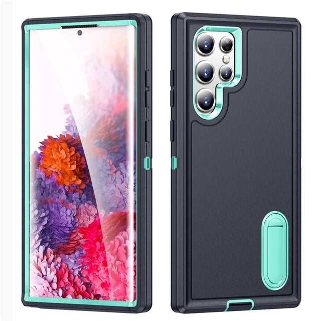 for Samsung Galaxy S22 Ultra 5G Case, Samsung S22 Ultra Phone Case with Built in Kickstand, Shockproof/Dustproof/Drop Proof Heavy Duty Military-Grade Rugged Protective Cover for Samsung S22 Ultra 5G