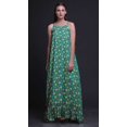 thumbnail image 4 of Bimba Robe de Nuit Longue à Bretelles Spaghetti pour Femmes, Bleu Sarcelle, à Pois/cœur et Imprimés Artistiques, Robe Maxi de Sommeil, X-Small, 4 of 5