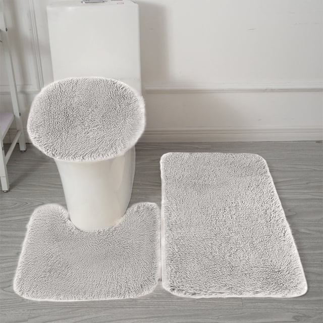 Xihbxyly Rug Area Rug Living Room Bedroom Rug Solid Color Bath Mats 3 Set Bathroom Rugs For 3 Pcs Toilet Mats Universal Soft Comfortable Water Absorption Non-Slip Thick Machine