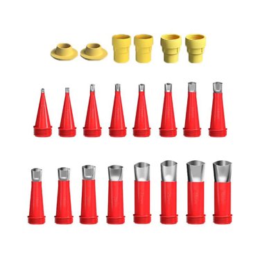 Universal Stainless Steel Cartridge Nozzle Kit - 22-Piece Sealing Nozzles with Bases for Glass Glue, Sealant & Tile Epoxy