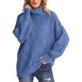 thumbnail image 2 of Faithtur Chandail à Col Roulé Mignon pour Femmes Couleur Unie Manches Longues Tricot pour Automne Mode Urbaine Chaud, 2 of 6