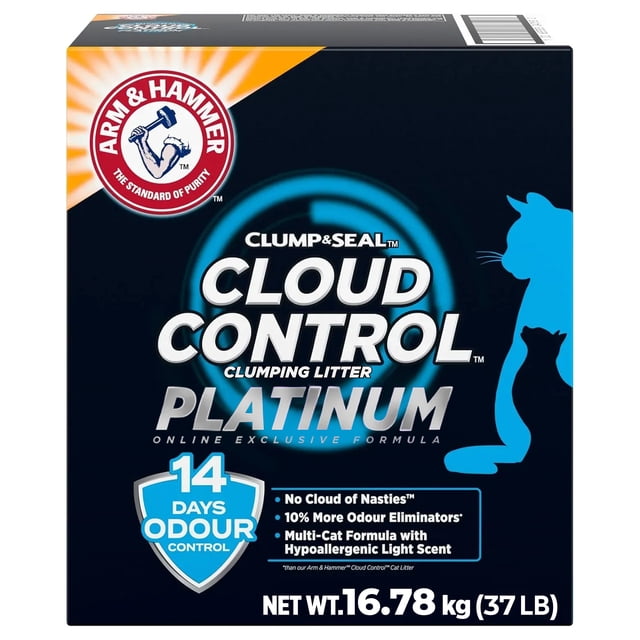 Arm &Hammer Platinum Cloud Control, Clumping Cat Litter, Dust-Free, Value Size, 16.78kg