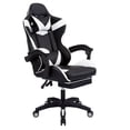 thumbnail image 2 of Fauteuil de Jeu en Cuir Inclinable Melior Home, Soutien Ergonomique, Dossier Haut, Massage, Roues, Blanc, 2 of 11