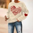 thumbnail image 4 of Meichang Sweat-Shirt Femme Saint-Valentin Graphique Cœur Amour Décontracté Col Rond Manches Longues Coupe Ample Saint-Valentin, 4 of 6