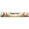 thumbnail image 1 of Adorable Bunny Chick Easter Banner with Flowers Eggs Background Party Decorations Photo Props Easter Celebration Spring Festival Home Decor, 1 of 4