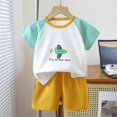 thumbnail image 1 of LSLJS Baby Summer Cute Printed Round Neck Short Sleeve Shorts Set Summer Clothes Kids Clothing Trendy 2024, 1 of 3