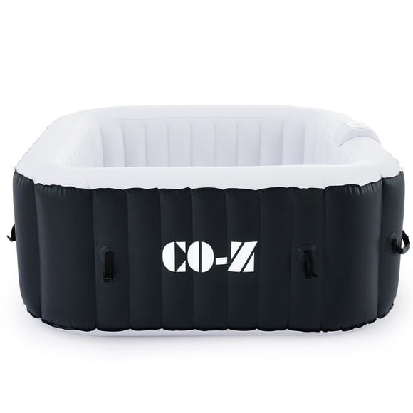 CO-Z 5ft Inflatable Hot Tub Pool 2-4 Persons With Massage Jets and All Accessories Black