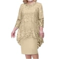 thumbnail image 1 of Robe de Soirée pour Femmes Grande Taille en Dentelle Brodée, Ensemble Deux Pièces, Robe Ajustée au Style, 1 of 5