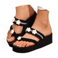 thumbnail image 1 of IUJSOY Sandales de Plage à Plateforme pour Femmes, à Brides, Fleur, Strass, Confortables, Soutien de Voûte Plantaire, Sandale Compensée, 1 of 9