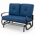 thumbnail image 1 of Costway Causeuse Berçante de Patio Extérieur à Glissière avec Siège Coussiné Cadre en Acier Bleu Marine, 1 of 7