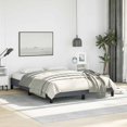 thumbnail image 3 of vidaXL Bed Frame Dark Grey 137x190 cm Full Velvet, 3 of 7