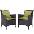 thumbnail image 1 of Modway Convene 2-Piece Aluminum Rattan Patio Dining Chairs in EspressoPeridot Patio Furniture, 1 of 3