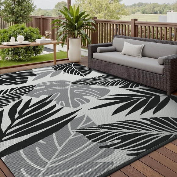 Outdoor Rug-Patio Rug 5x8 ft Waterproof Outdoor Carpet Reversible Portable Outdoor Patio Rugs Camping Mat for Patio Camping Rv Picnic Backy