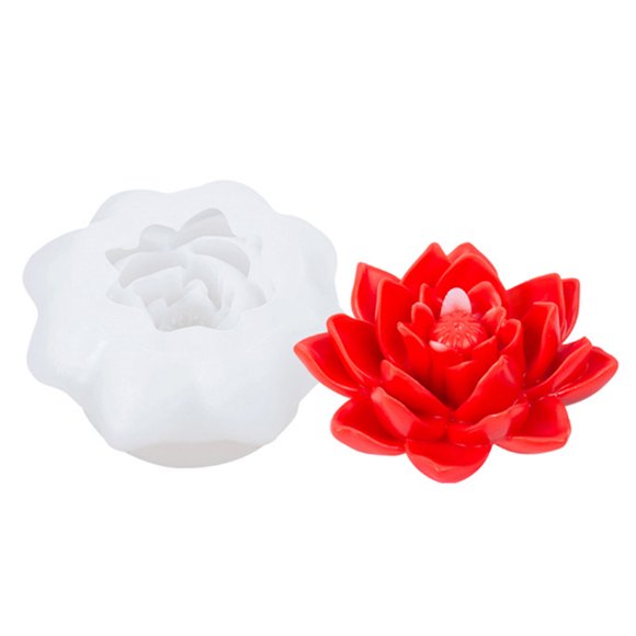 LCXmlly Candle Shaped Chocolate Mold Flexible Reusable Peony Chrysanthemum Chocolate Fondant Mold Flower Shape