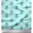 thumbnail image 1 of Soimoi Velvet Fabric Floral Block Print Sewing Fabric Yard 58 Inch Wide, 1 of 5