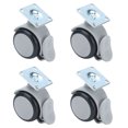 thumbnail image 4 of ANGGREK Rubber Caster Wheel,4Pcs Caster 4 Hole Top Plate Rubber Brake Wheel Replacement Swivel Chair Furniture Accessories,Top Plate Casters, 4 of 8