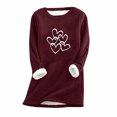 thumbnail image 1 of Lolmot Womens Large Loose Raglan Top Thickened And Velvet Lamb Wool Warm Underlay, 1 of 1
