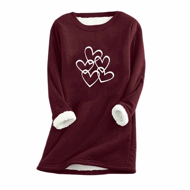 Lolmot Womens Large Loose Raglan Top Thickened And Velvet Lamb Wool Warm Underlay