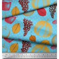 thumbnail image 3 of Soimoi Rayon Fabric Mushroom,Grapes & Fresh Print Fabric by Yard 42 Inch Wide, 3 of 3