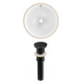 thumbnail image 1 of 16.5-in. W Round Bathroom Undermount Sink Set In White - Black Hardware - Overflow Drain Incl. AI-24782, 1 of 7