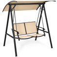thumbnail image 1 of Costway Outdoor 2-Seat Swing Loveseat with Canopy Hanging Swing Beige, 1 of 8