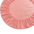 thumbnail image 4 of GROWTH TANK Solid Color Cotton Round Bed Fitted Sheet Bed Cover Grapefruit Pink, 4 of 9